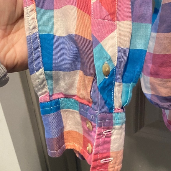 American Eagle Outfitters Multicolor Plaid ButtonUp Shirt 2012 Large 100% Cotton - Picture 5 of 7